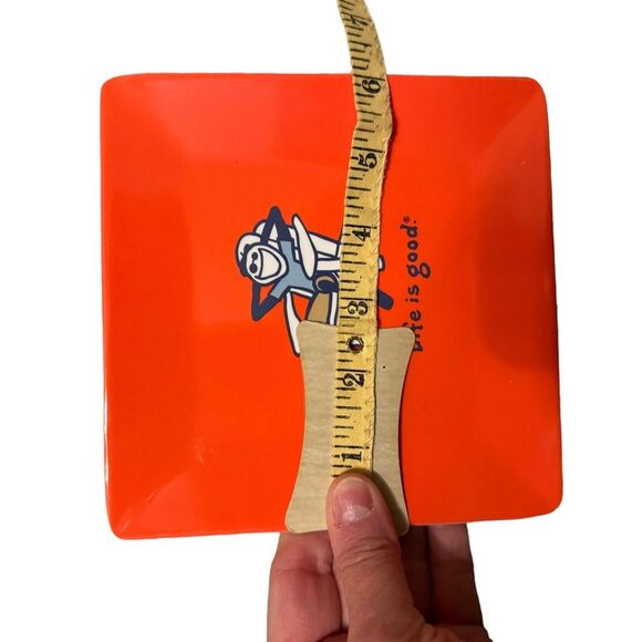Life is Good 4 Melamine Square Plates Lunch Charcuterie Snacks 6 Inch Square - Picture 8 of 8